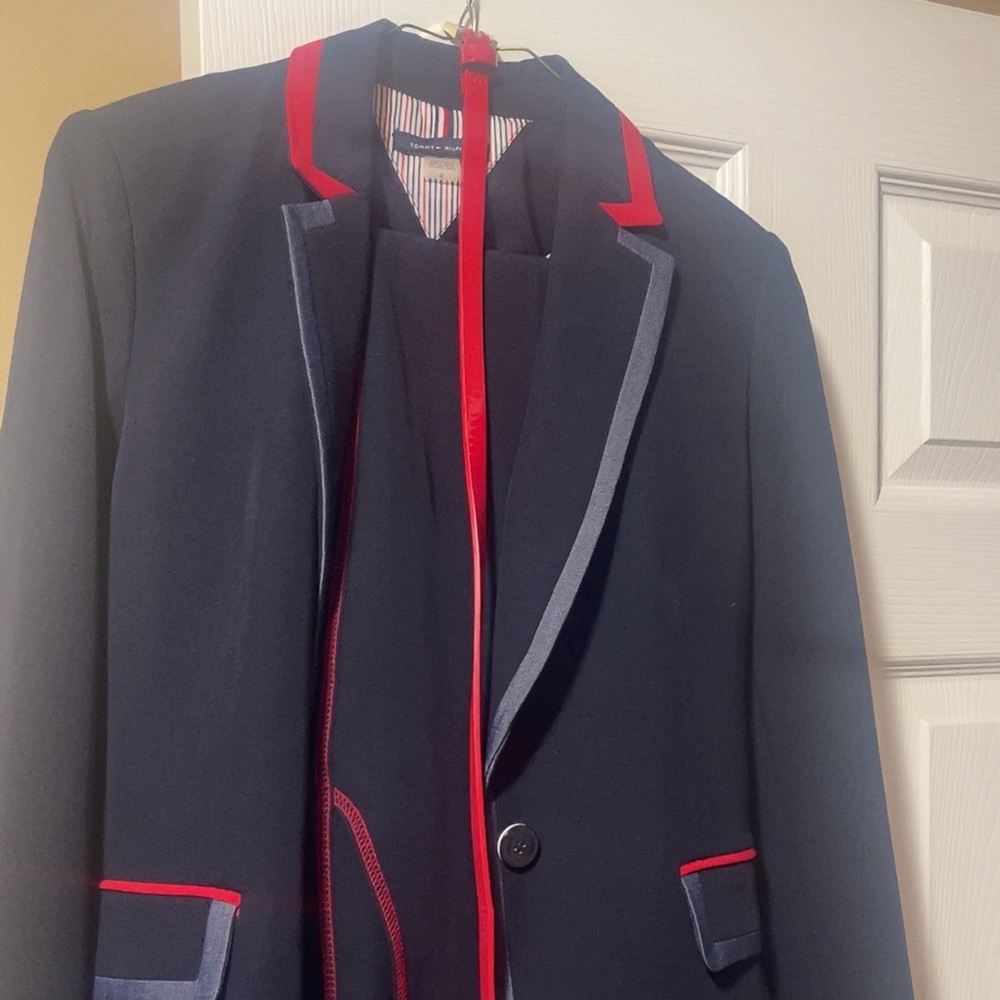 Tommy Hilfiger Blue and Red Pantsuit Modern Tailored Fit